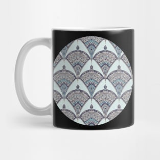 Deco Doodle in Aqua, Cream & Navy Blue Mug